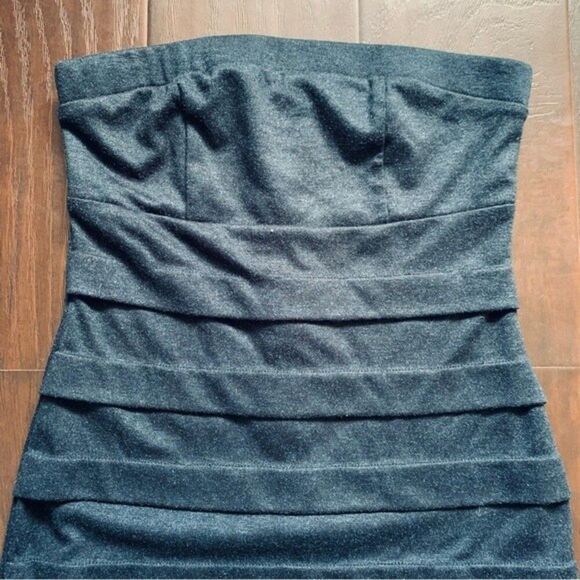 Forever 21 Blue Jean Denim-Like Bodycon Strapless Mini Dress - Picture 3 of 8